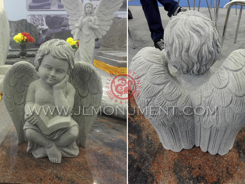 Jet Black PRAYING ANGEL HEADSTONE,and G633 and Angel Headstone-031
