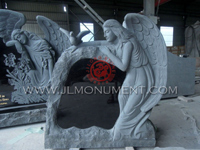 ABSOLUTE BLACK FLOWER ANGEL HEADSTONE ,and Absolute Black and Angel Headstone-022