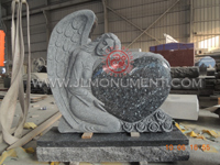BLACK GRANITE WEEPING ANGEL SLANT HEADSTONES,and Blue Pearl and Angel Headstone-026