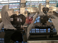 Shanxi Black Granite Angel Heart with Kerbs Headstone,and Absolute Black and Angel Headstone-081